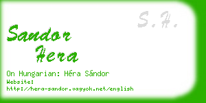 sandor hera business card